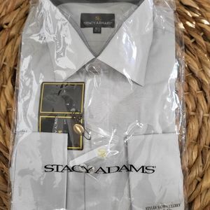 Stacy Adam's Men's Lt. Gray Dress Shirt, Size 16.5 / 34-35